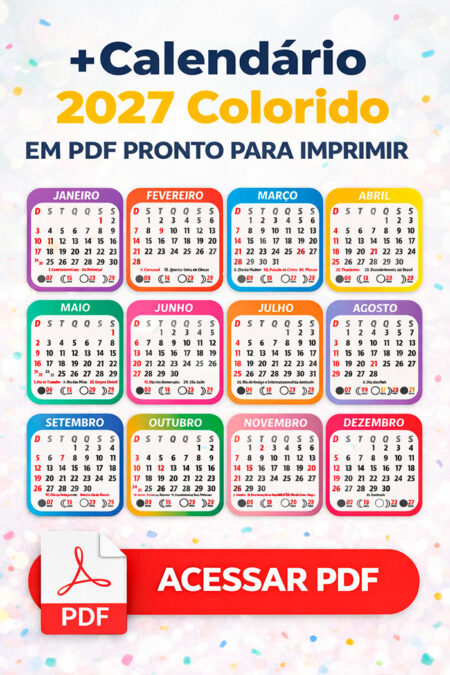 Calendário 2027 para Imprimir em PDF