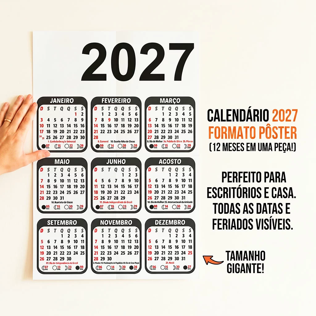 Calendário 2027 PDF Pôster
