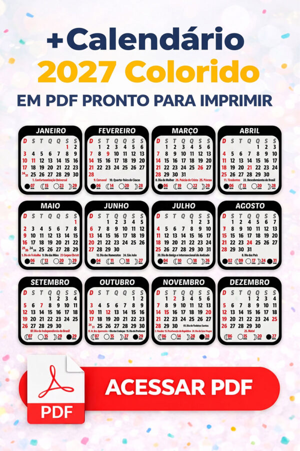 Calendário PDF 2027 Brasil